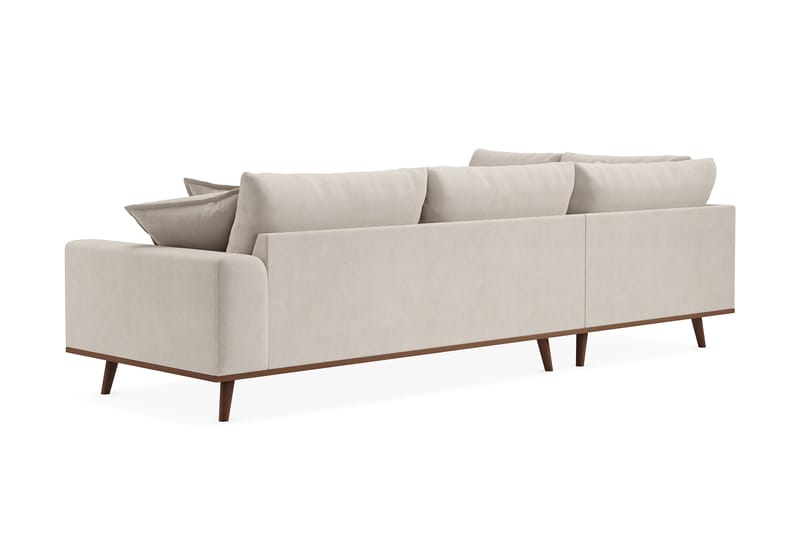 Copenhagen Premium 4-personers Venstrevendt L-formet Dyb Chaiselongsofa i Stoff - Beige - Møbler - Sofaer - Sofa med sjeselong