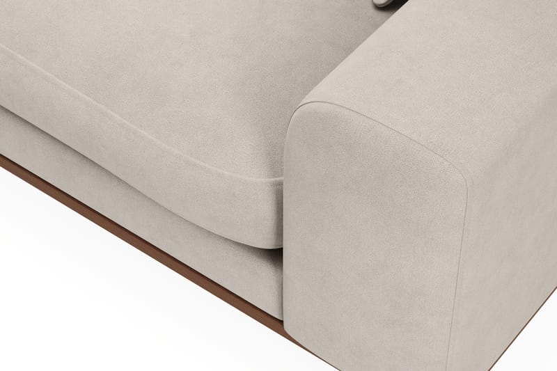 Copenhagen Premium 4-personers Venstrevendt L-formet Dyb Chaiselongsofa i Stoff - Beige - Møbler - Sofaer - Sofa med sjeselong