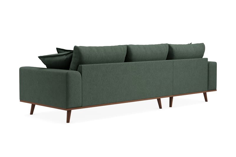 Copenhagen Premium 4-personers Venstrevendt L-formet Dyb Divansofa i Stoff - Grön - Møbler - Sofaer - Sofa med sjeselong