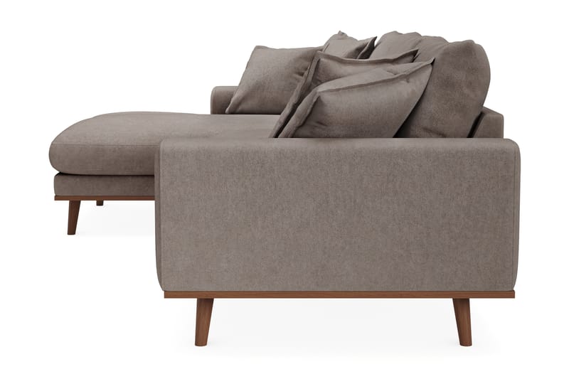 Copenhagen Premium 4-personers Venstrevendt L-formet Dyb Divansofa i Stoff - Brun - Møbler - Sofaer - Sofa med sjeselong