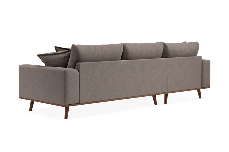 Copenhagen Premium 4-personers Venstrevendt L-formet Dyb Divansofa i Stoff - Brun - Møbler - Sofaer - Sofa med sjeselong