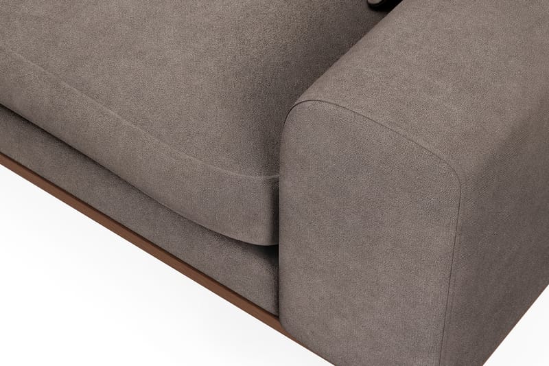 Copenhagen Premium 4-personers Venstrevendt L-formet Dyb Divansofa i Stoff - Brun - Møbler - Sofaer - Sofa med sjeselong