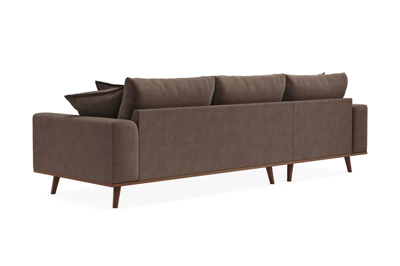 Copenhagen Premium 4-personers Venstrevendt L-formet Dyb Divansofa i Stoff - Mørkebrun - Møbler - Sofaer - Sofa med sjeselong