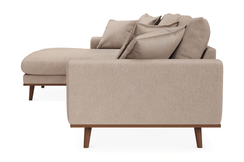Copenhagen Premium 4-personers Venstrevendt L-formet Dyb Divansofa i Stoff - Lyse brun - Møbler - Sofaer - Sofa med sjeselong