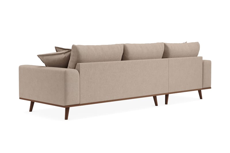 Copenhagen Premium 4-personers Venstrevendt L-formet Dyb Divansofa i Stoff - Lyse brun - Møbler - Sofaer - Sofa med sjeselong