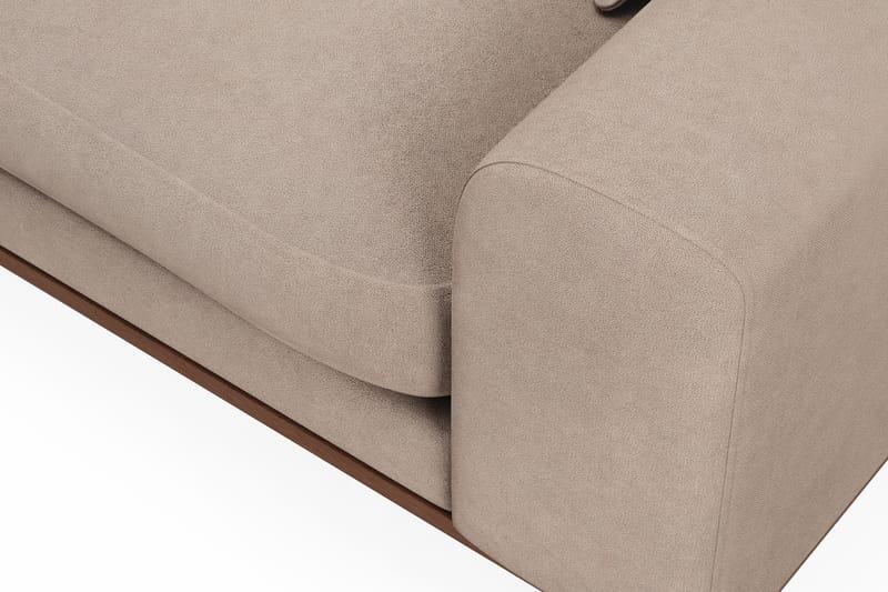 Copenhagen Premium 4-personers Venstrevendt L-formet Dyb Divansofa i Stoff - Lyse brun - Møbler - Sofaer - Sofa med sjeselong