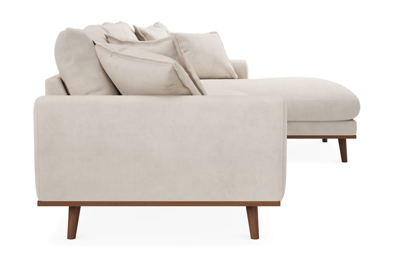 Copenhagen Premium 4-personers Højrevendt L-formet Dyb Divansofa i Stoff - Beige - Møbler - Sofaer - Sofa med sjeselong