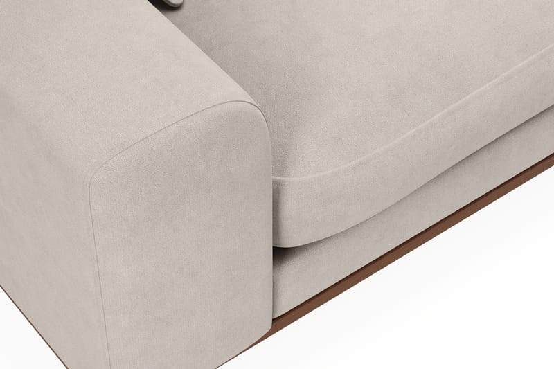 Copenhagen Premium 4-personers Højrevendt L-formet Dyb Divansofa i Stoff - Beige - Møbler - Sofaer - Sofa med sjeselong