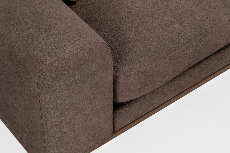 Copenhagen Premium 4-personers Højrevendt L-formet Dyb Divansofa i Stoff - Mørkebrun - Møbler - Sofaer - Sofa med sjeselong