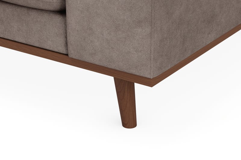 Copenhagen Premium 4-personers Venstrevendt L-formet Dyb Chaiselongsofa i Stoff - Brun - Møbler - Sofaer - Sofa med sjeselong