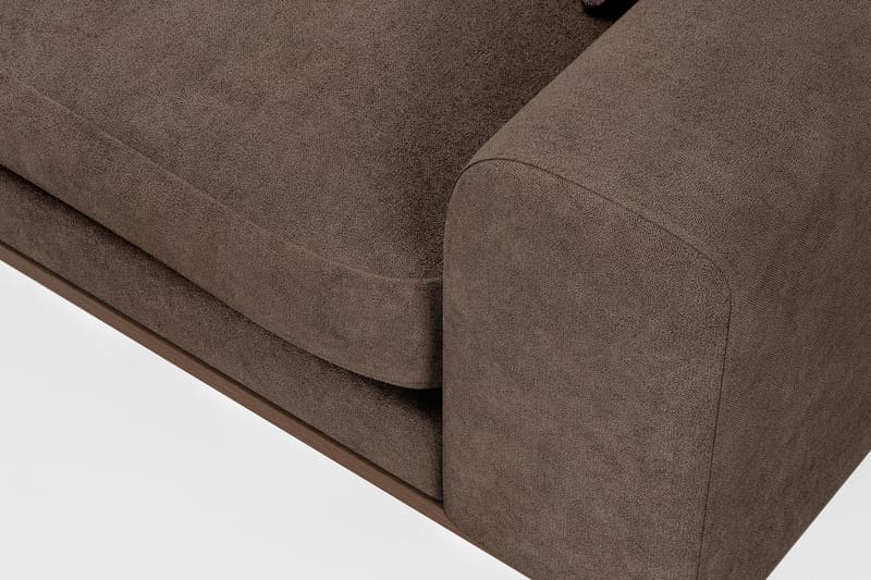 Copenhagen Premium 4-personers Venstrevendt L-formet Dyb Chaiselongsofa i Stoff - Mørkebrun - Møbler - Sofaer - Sofa med sjeselong