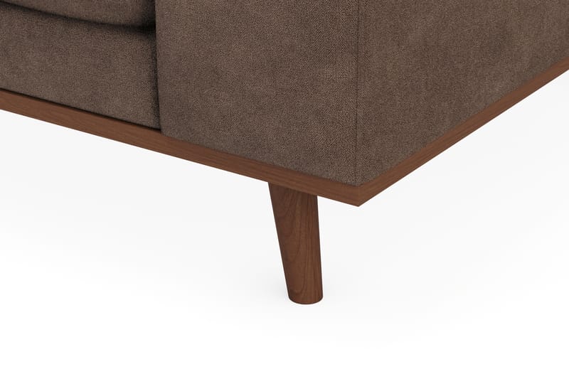 Copenhagen Premium 4-personers Venstrevendt L-formet Dyb Chaiselongsofa i Stoff - Mørkebrun - Møbler - Sofaer - Sofa med sjeselong