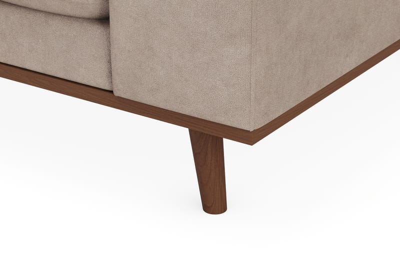 Copenhagen Premium 4-personers Venstrevendt L-formet Dyb Chaiselongsofa i Stoff - Lyse brun - Møbler - Sofaer - Sofa med sjeselong