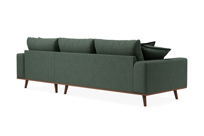 Copenhagen Premium 4-personers Højrevendt L-formet Dyb Divansofa i Stoff - Grön - Møbler - Sofaer - Sofa med sjeselong