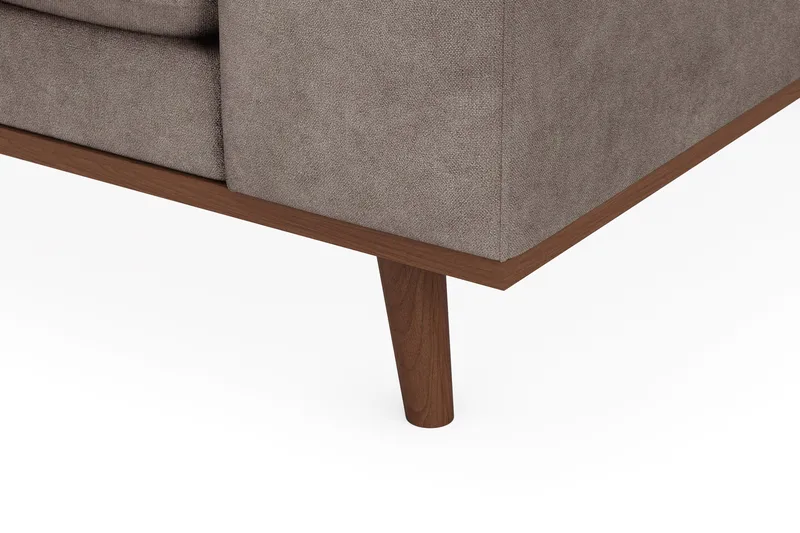 Copenhagen Premium 4-personers Venstrevendt L-formet Dyb Divansofa i Stoff - Brun - Møbler - Sofaer - Sofa med sjeselong