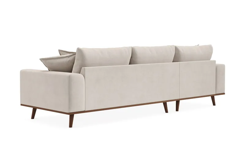 Copenhagen Premium 4-personers Venstrevendt L-formet Dyb Divansofa i Stoff - Beige - Møbler - Sofaer - Sofa med sjeselong