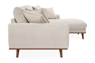 Copenhagen Premium 4-personers Højrevendt L-formet Dyb Divansofa i Stoff - Beige - Møbler - Sofaer - Sofa med sjeselong