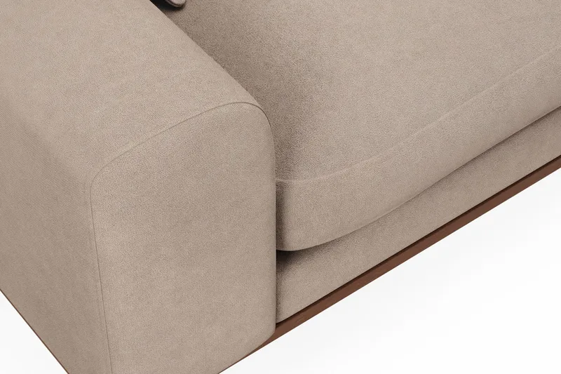 Copenhagen Premium 4-personers Højrevendt L-formet Dyb Chaiselongsofa i Stoff - Lyse brun - Møbler - Sofaer - Sofa med sjeselong