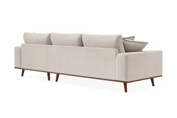 Copenhagen Premium 4-personers Højrevendt L-formet Dyb Divansofa i Stoff - Beige - Møbler - Sofaer - Sofa med sjeselong