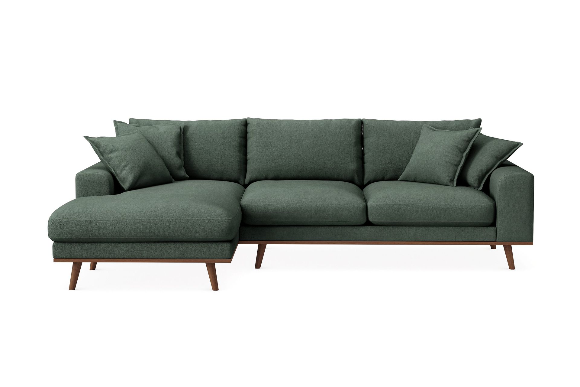 Copenhagen Premium 4-personers Venstrevendt L-formet Dyb Divansofa i Stoff - Grön