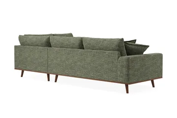 Copenhagen Premium 4-personers Højrevendt L-formet Dyb Chaiselongsofa i Chenille - Grøn - Møbler - Sofaer - Sofa med sjeselong