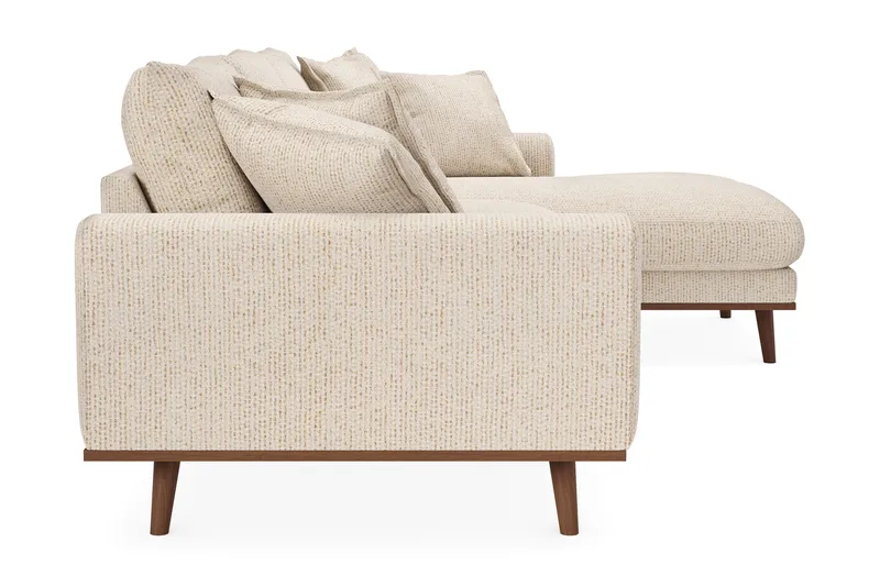 Copenhagen Premium 4-personers Højrevendt L-formet Dyb Divansofa i Chenille - Beige - Møbler - Sofaer - Sofa med sjeselong