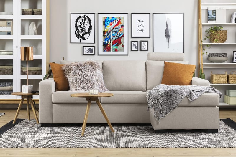 Crazy 3-seters Divansofa Vendbar - Beige - Møbler - Sofaer - Sofa med sjeselong