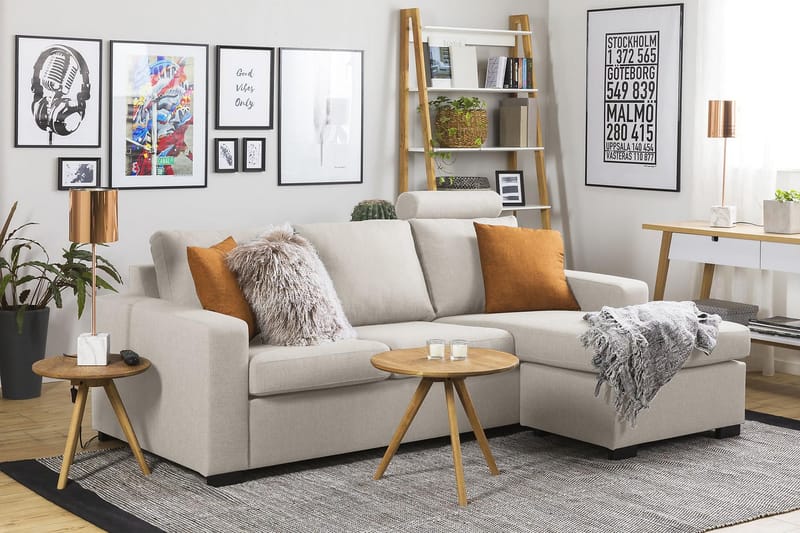 Crazy 3-seters Divansofa Vendbar - Beige - Møbler - Sofaer - Sofa med sjeselong