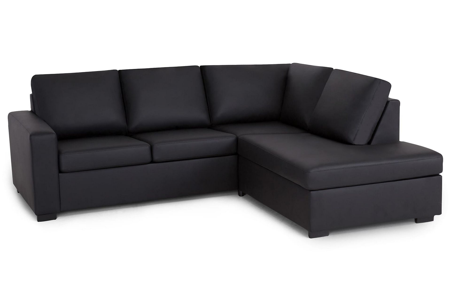 Crazy 3-seters Høyrevendt L-formet Sjeselongsofa i Kunstlær - Svart - Møbler - Sofaer - Sofa med sjeselong