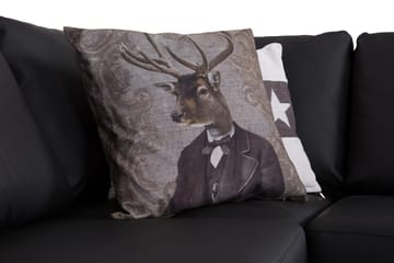 Crazy 3-seters Høyrevendt L-formet Sjeselongsofa i Kunstlær - Svart - Møbler - Sofaer - Sofa med sjeselong