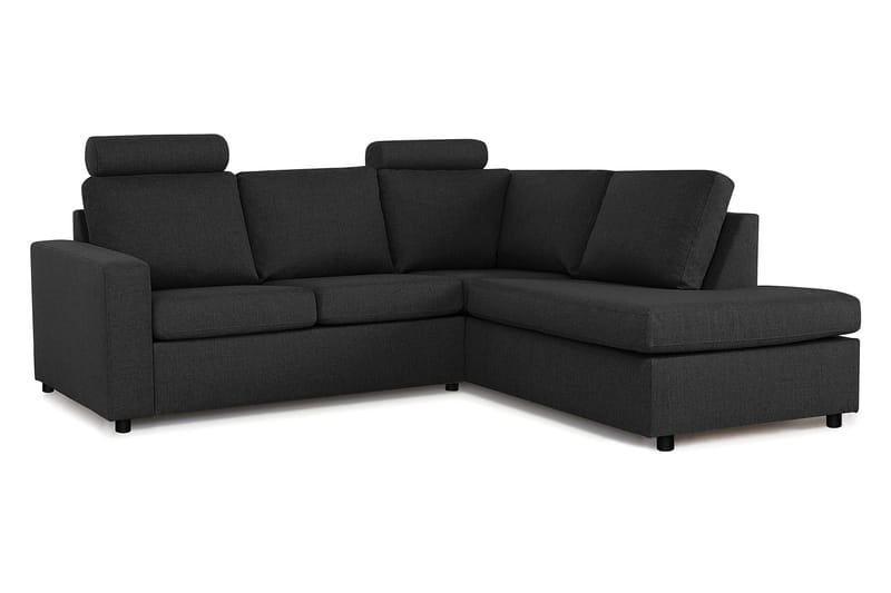 Crazy 3-seters Høyrevendt L-formet Sjeselongsofa i Stoff - Antrasitt - Møbler - Sofaer - Sofa med sjeselong - 2 seters sofa med divan