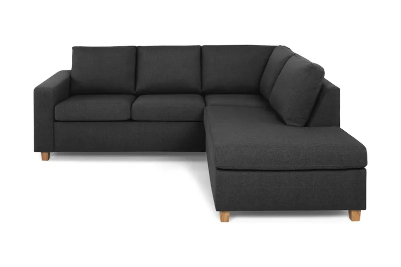 Crazy 3-seters Høyrevendt L-formet Sjeselongsofa i Stoff - Antrasitt - Møbler - Sofaer - Sofa med sjeselong - 2 seters sofa med divan
