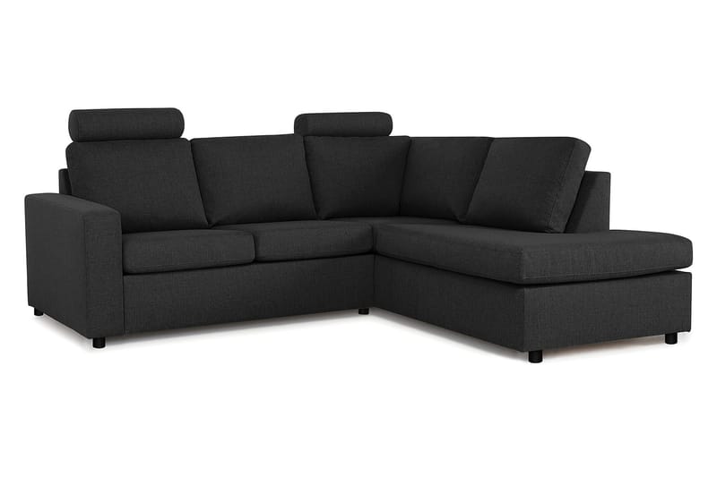 Crazy 3-seters Høyrevendt L-formet Sjeselongsofa i Stoff - Antrasitt - Møbler - Sofaer - Sofa med sjeselong