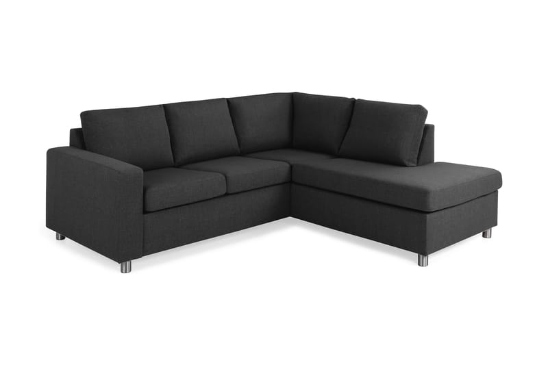 Crazy 3-seters Høyrevendt L-formet Sjeselongsofa i Stoff - Antrasitt - Møbler - Sofaer - Sofa med sjeselong