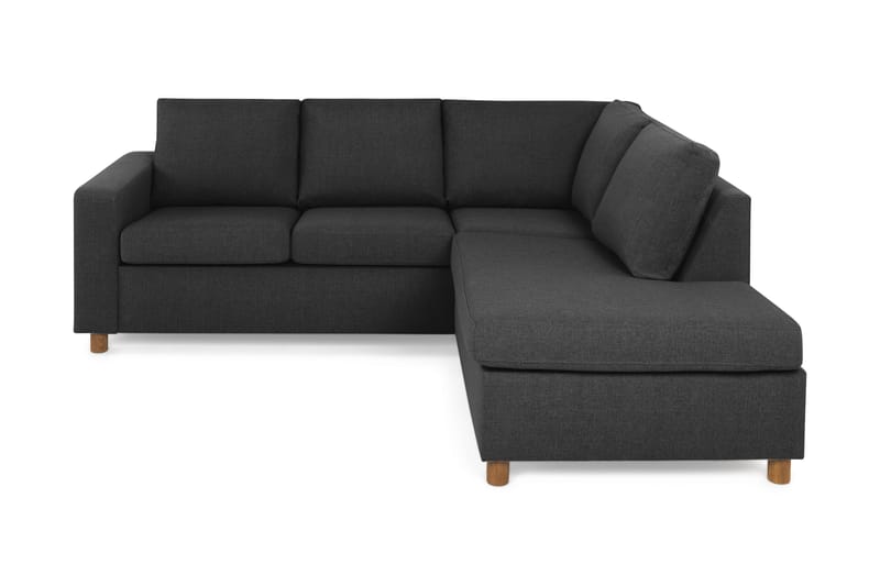 Crazy 3-seters Høyrevendt L-formet Sjeselongsofa i Stoff - Antrasitt - Møbler - Sofaer - Sofa med sjeselong