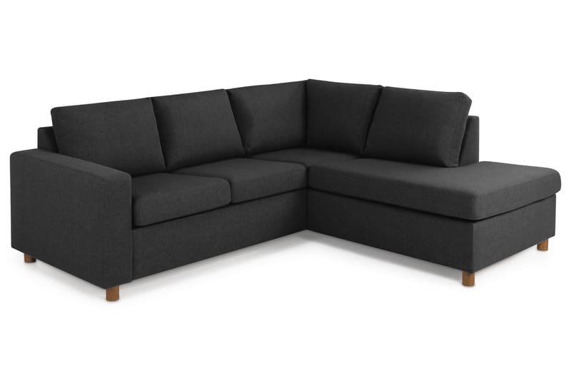 Crazy 3-seters Høyrevendt L-formet Sjeselongsofa i Stoff - Antrasitt - Møbler - Sofaer - Sofa med sjeselong