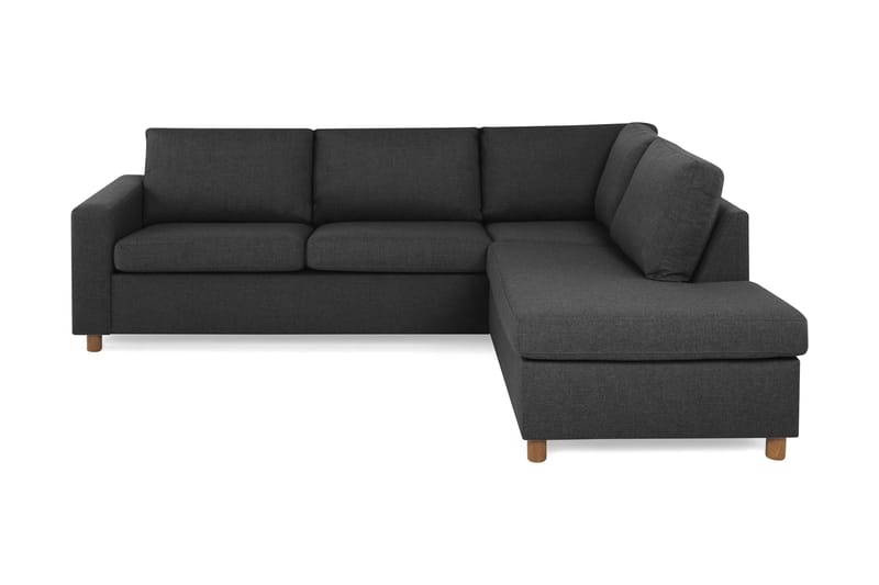Crazy 3-seters Høyrevendt L-formet Sjeselongsofa i Stoff - Antrasitt - Møbler - Sofaer - Sofa med sjeselong
