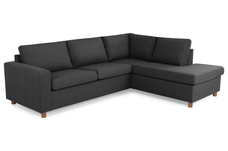 Crazy 3-seters Høyrevendt L-formet Sjeselongsofa i Stoff - Antrasitt - Møbler - Sofaer - Sofa med sjeselong