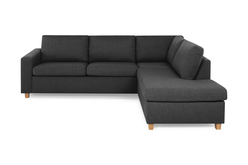 Crazy 3-seters Høyrevendt L-formet Sjeselongsofa i Stoff - Antrasitt - Møbler - Sofaer - Sofa med sjeselong
