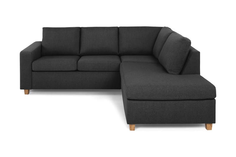 Crazy 3-seters Høyrevendt L-formet Sjeselongsofa i Stoff - Antrasitt - Møbler - Sofaer - Sofa med sjeselong