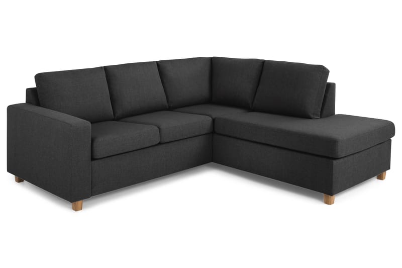 Crazy 3-seters Høyrevendt L-formet Sjeselongsofa i Stoff - Antrasitt - Møbler - Sofaer - Sofa med sjeselong