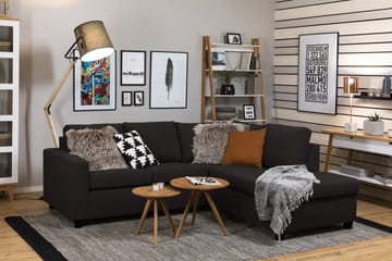 Crazy 3-seters Høyrevendt L-formet Sjeselongsofa i Stoff - Antrasitt - Møbler - Sofaer - Sofa med sjeselong