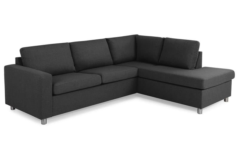 Crazy 3-seters Høyrevendt L-formet Sjeselongsofa i Stoff - Antrasitt - Møbler - Sofaer - Sofa med sjeselong - 3 seters sofa med divan