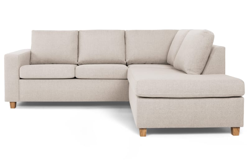 Crazy 3-seters Høyrevendt L-formet Sjeselongsofa i Stoff - Beige - Møbler - Sofaer - Sofa med sjeselong - 2 seters sofa med divan