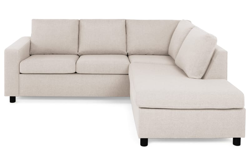 Crazy 3-seters Høyrevendt L-formet Sjeselongsofa i Stoff - Beige - Møbler - Sofaer - Sofa med sjeselong - 2 seters sofa med divan