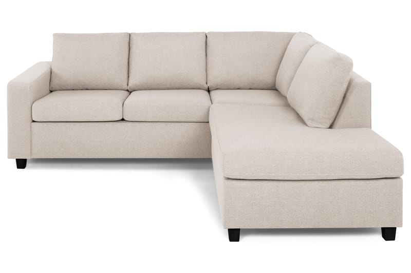 Crazy 3-seters Høyrevendt L-formet Sjeselongsofa i Stoff - Beige - Møbler - Sofaer - Sofa med sjeselong - 2 seters sofa med divan