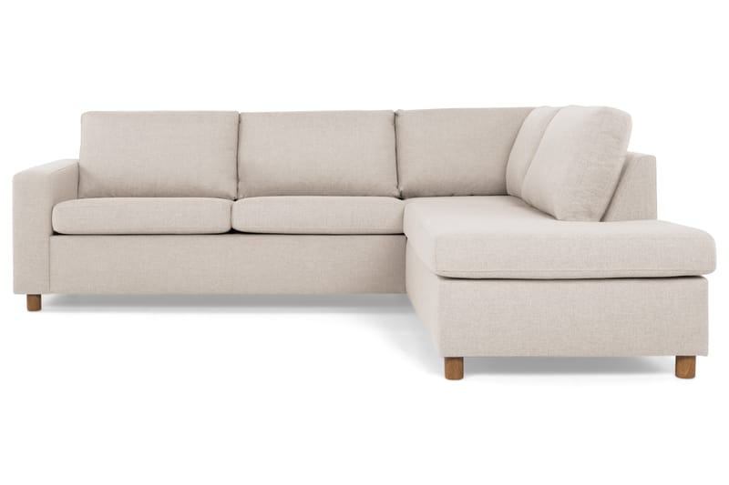 Crazy 3-seters Høyrevendt L-formet Sjeselongsofa i Stoff - Beige - Møbler - Sofaer - Sofa med sjeselong