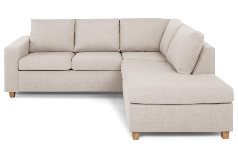 Crazy 3-seters Høyrevendt L-formet Sjeselongsofa i Stoff - Beige - Møbler - Sofaer - Sofa med sjeselong - 2 seters sofa med divan