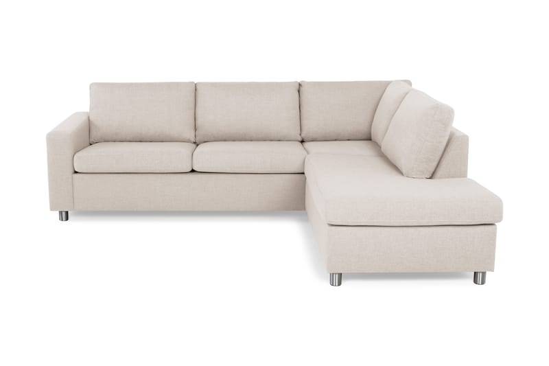 Crazy 3-seters Høyrevendt L-formet Sjeselongsofa i Stoff - Beige - Møbler - Sofaer - Sofa med sjeselong