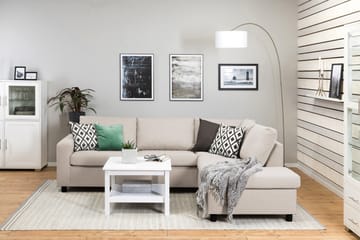 Crazy 3-seters Høyrevendt L-formet Sjeselongsofa i Stoff - Beige - Møbler - Sofaer - Sofa med sjeselong